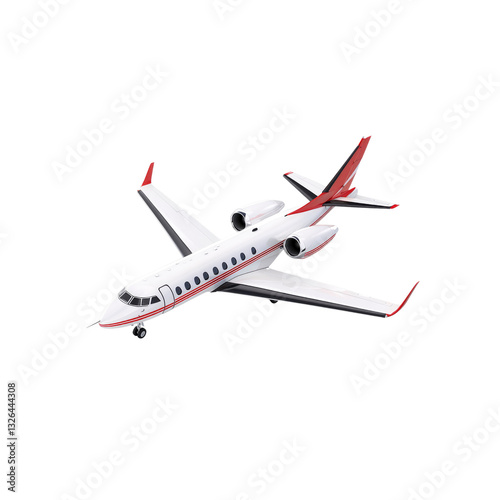 Luxurious Private Jet in Flight - Aerial View