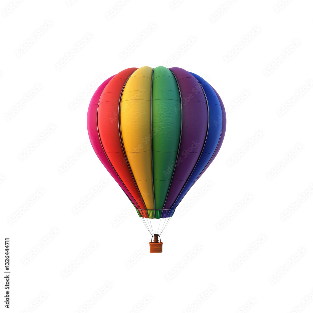 Fototapeta premium Rainbow Hot Air Balloon Soaring Through the Sky
