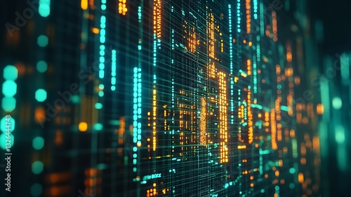 Wallpaper Mural City Street with Digital Stock Market Ticker, Blurred city street scene with digital stock market ticker displaying numbers and symbols Torontodigital.ca