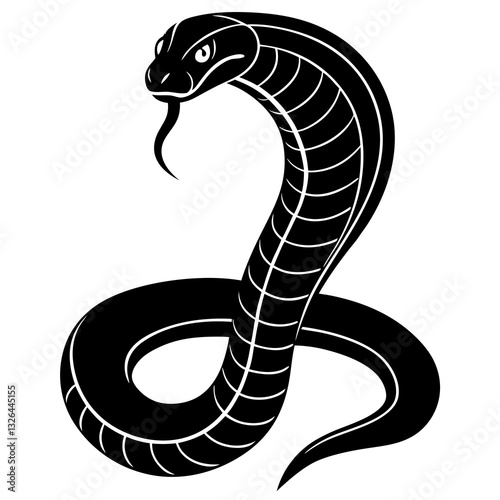 black snake vector illustration white background