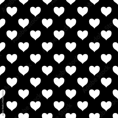 Seamless White Heart Pattern Background Design