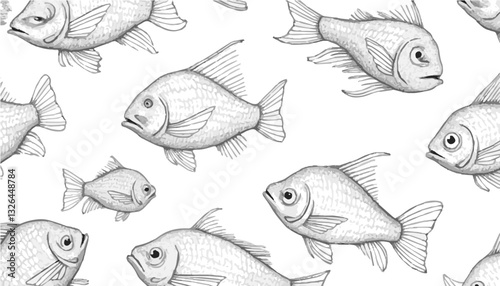 Detailed Scientific Fish Illustration with Precise Naturalistic Rendering