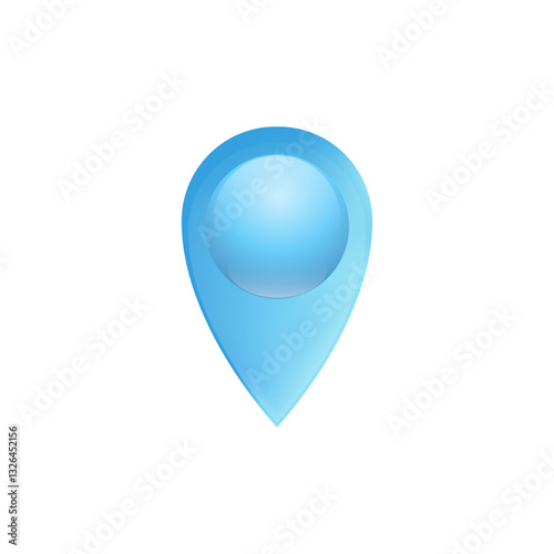 Blue location pin icon symbolizing navigation and map positioning in digital applications and design.