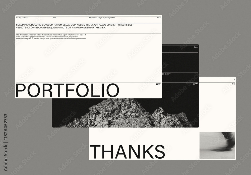 Black and White Modern Creative Portfolio Presentation Template Layout ...