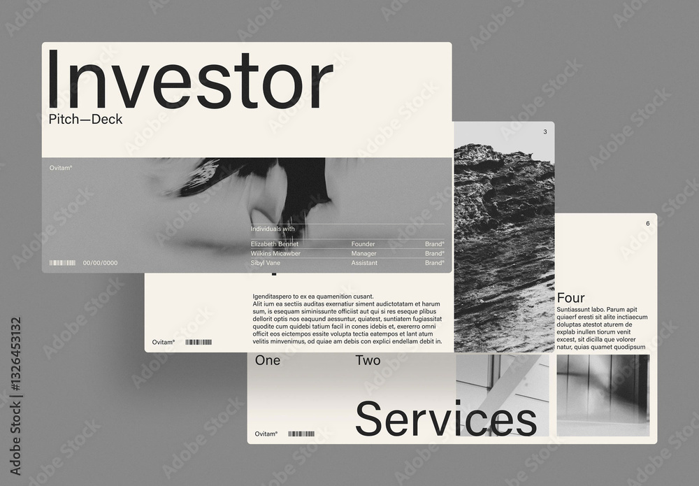 Minimalist New Business Investor Pitch Deck Presentation Template Stock ...