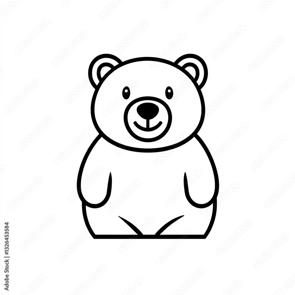 Adorable cartoon bear, minimalist black line art logo design. Simple, friendly, and perfect for kids products or branding. Adorable cartoon bear, minimalist black line art logo design. Simple, friendly, and perfect for kids products or branding.