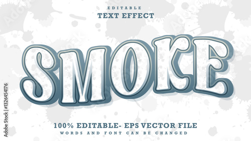 3d White Word Smoke Editable Text Effect Design Template