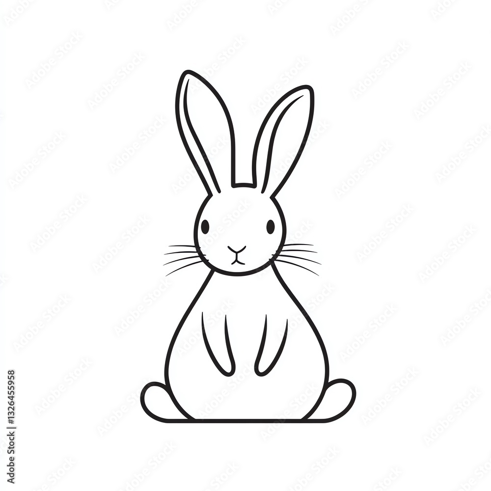 Adorable Bunny Rabbit Minimalist Line Art Design. Perfect for logos, branding, or cute illustrations Adorable Bunny Rabbit Minimalist Line Art Design. Perfect for logos, branding, or cute illustrations