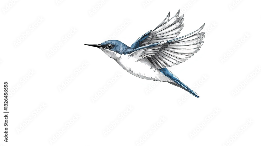 Obraz premium A Bluebird Soaring, Inspiring Design Space