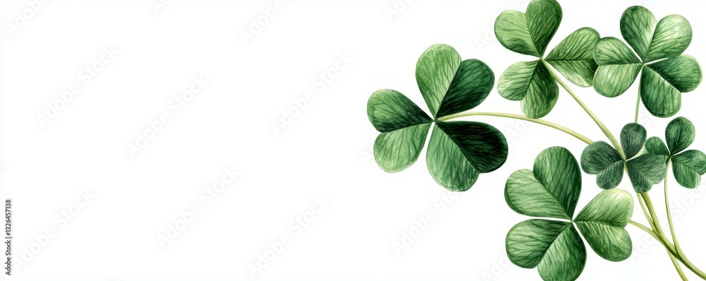 Charming Clover Arrangement of Three Leaf Plants for Saint Patricks Day Decoration Illustration Charming Clover Arrangement of Three Leaf Plants for Saint Patricks Day Decoration Illustration