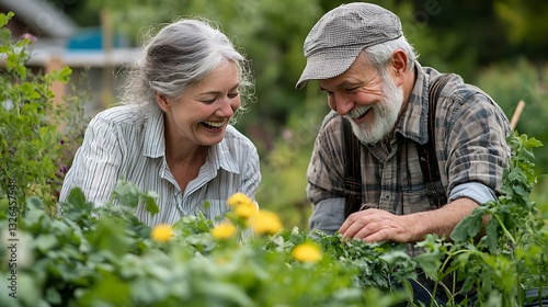 Wallpaper Mural Happy Senior Couple Gardening  Outdoor Hobby  Retirement Lifestyle Torontodigital.ca