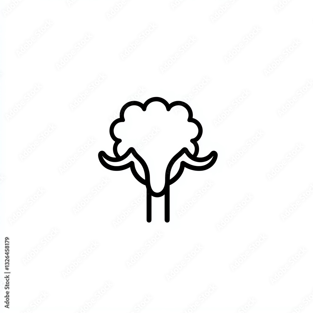 Minimalist line art design of a uterus, a symbol of female reproductive health and strength. Minimalist line art design of a uterus, a symbol of female reproductive health and strength.