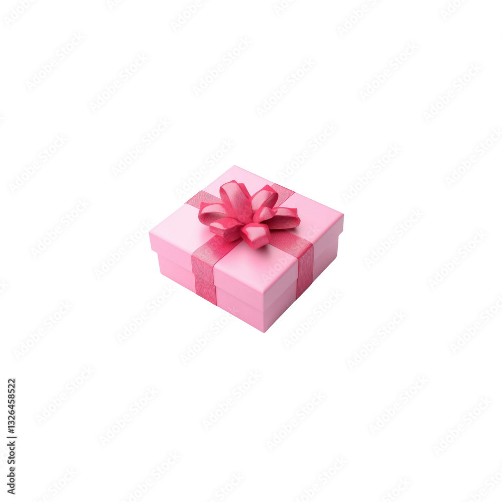Obraz premium Pink Gift Box with Red Ribbon - 3D Render
