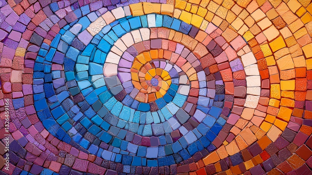 Fototapeta premium Colorful Spiral Mosaic Tile Texture Background