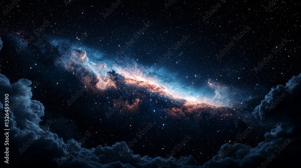 Fototapeta premium Nebula Stars Night Sky Cosmic Clouds Space Background