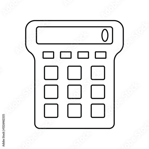 calculator lineal icon with white background vector stock illustration