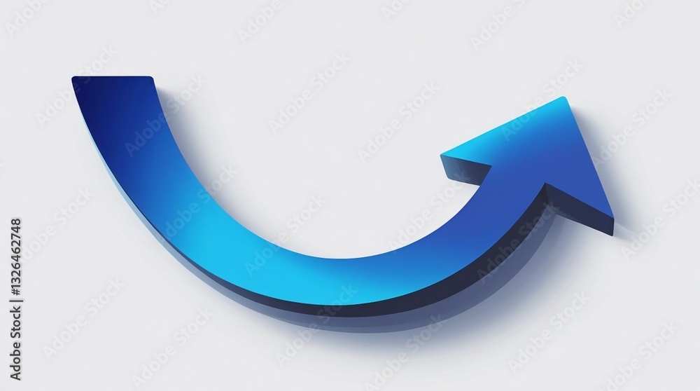 The design features a modern, dynamic curved arrow with a gradient color transition, a clean, minimalist design, and a plain white background, showcasing the vibrant blue gradient. The design features a modern, dynamic curved arrow with a gradient color transition, a clean, minimalist design, and a plain white background, showcasing the vibrant blue gradient.