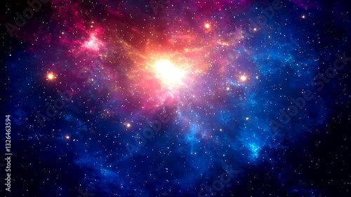 colorful starry orion nebula space background Outer Space. Galaxy and Nebula. Abstract space background. Endless universe with stars and galaxies in outer space. Cosmos art. Generative Ai