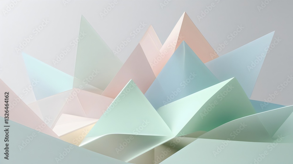Abstract Paper Art with Soft Light and Folded Geometric Forms Abstract Paper Art with Soft Light and Folded Geometric Forms