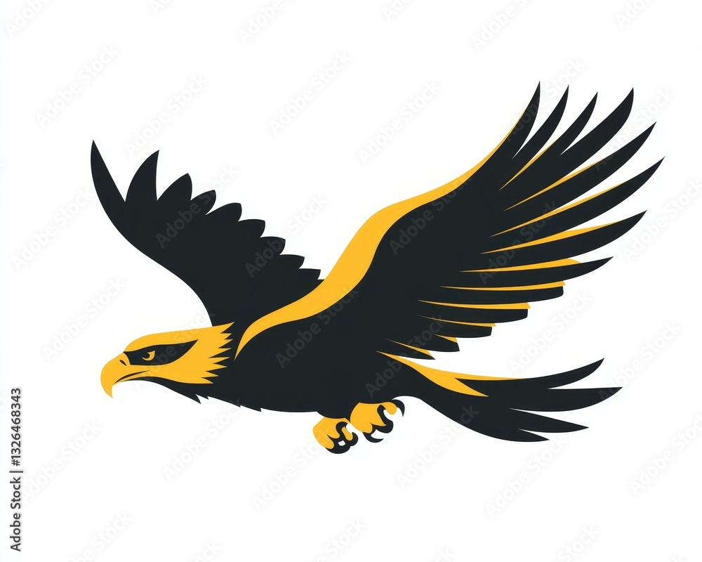 Obraz premium A Graphic Representation of an Eagle in Flight