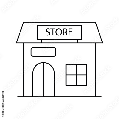 grocery store lineal icon with white background vector stock illustration