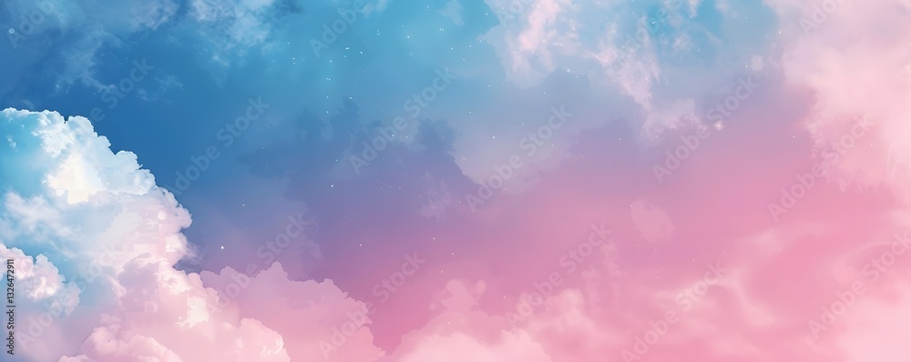 Fototapeta premium A pink and blue sky with clouds