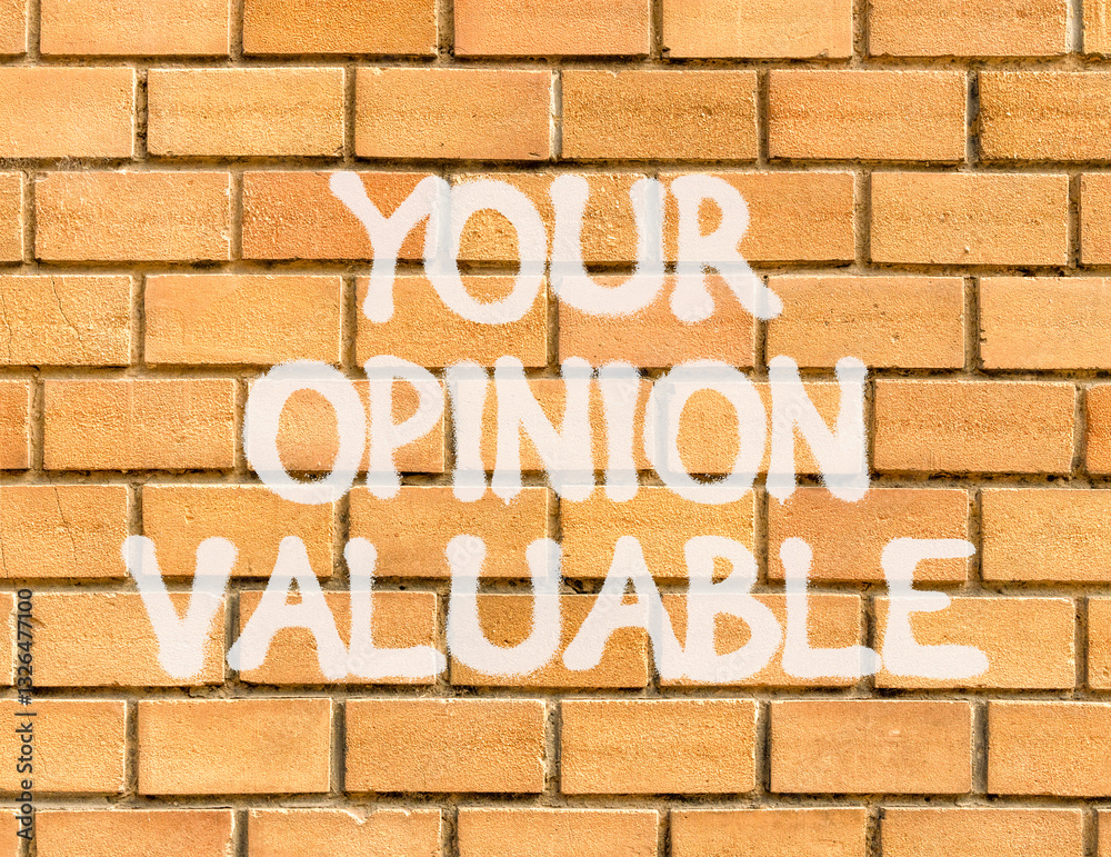 Your opinion valuable symbol. Concept words Your opinion valuable on beautiful brown brick wall. Beautiful brown brick wall background. Business your opinion valuable concept. Copy space. Your opinion valuable symbol. Concept words Your opinion valuable on beautiful brown brick wall. Beautiful brown brick wall background. Business your opinion valuable concept. Copy space.