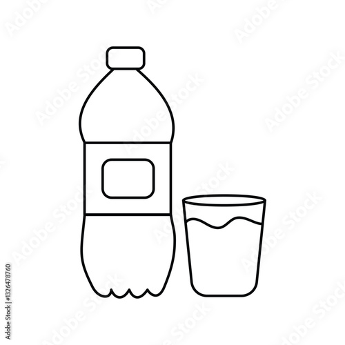softdrink lineal icon with white background vector stock illustration