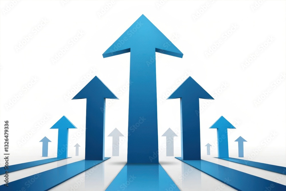 Business development and dynamic growth for success. Blue arrows pointing upward on a white background, symbolizing growth and progress. Business development and dynamic growth for success. Blue arrows pointing upward on a white background, symbolizing growth and progress.