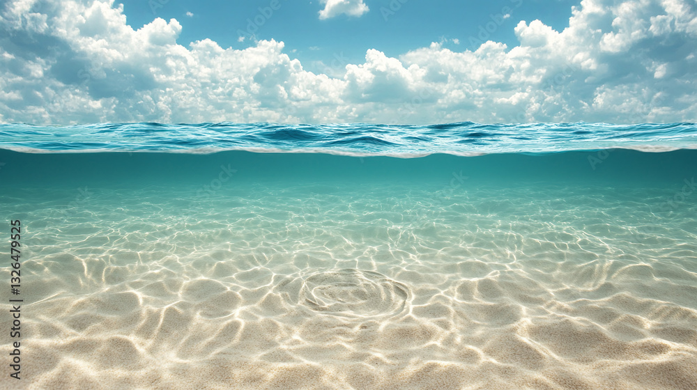 Obraz premium Stunning Underwater Beach Scene with Sunny Sky