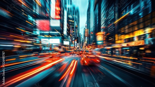 Times Square Night Lights: A Motion Blur Cityscape