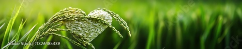 A time-lapse graphic of a rice plant growing into a heart shape