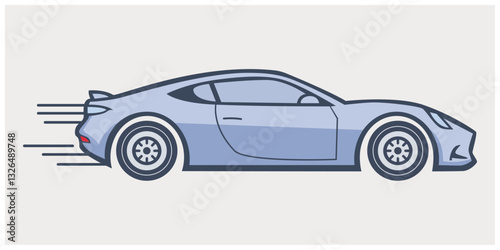 Sport car side view. 