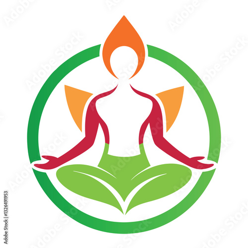     Yoga logo with lotus vector illustration.
