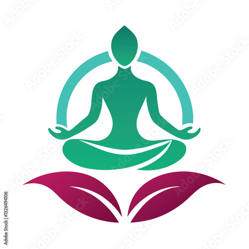    Yoga logo with lotus vector illustration.

