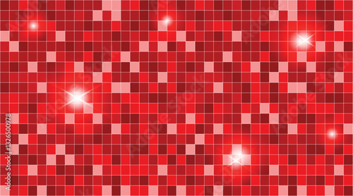 Disco ball abstract bacground,red, sparkling	
