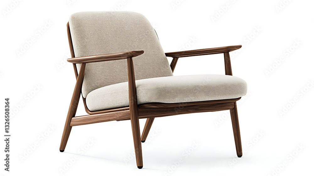 Mid-Century Modern Armchair with Wooden Armrests
Mid-Century Modern Armchair with Wooden Armrests