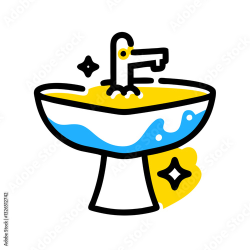 Pristine bathroom sink with sparkling faucet symbolizes cleanliness and hygienic living