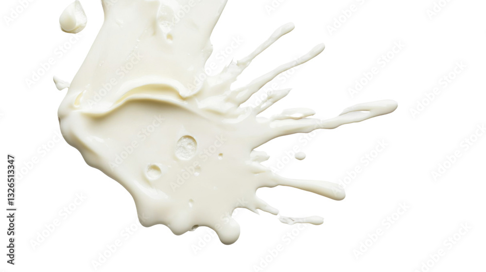 Spilled yogurt isolated on white background Spilled yogurt isolated on white background