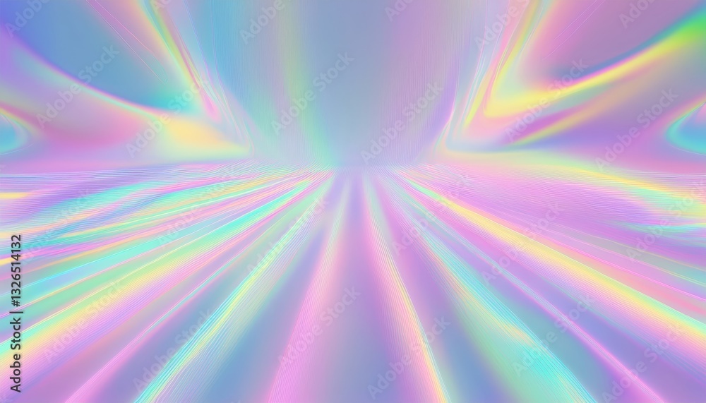 Obraz premium Iridescent neon background, holographic abstract soft colors backdrop