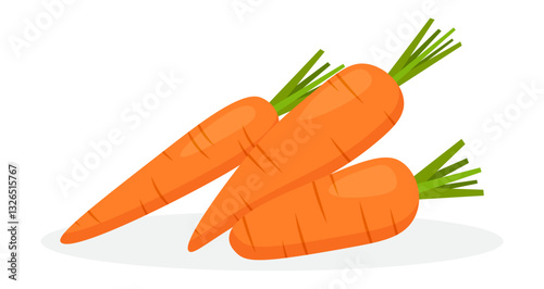 Cute cartoon stacks carrot healthy food vegetable illustration