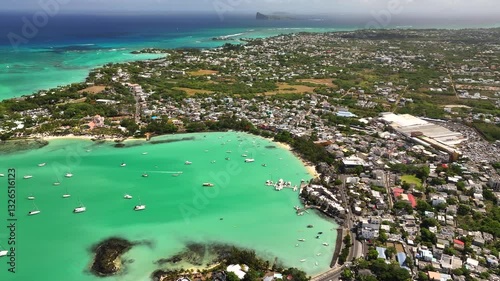 Aerial view: Panorama Grand Baie, Mauritius island
