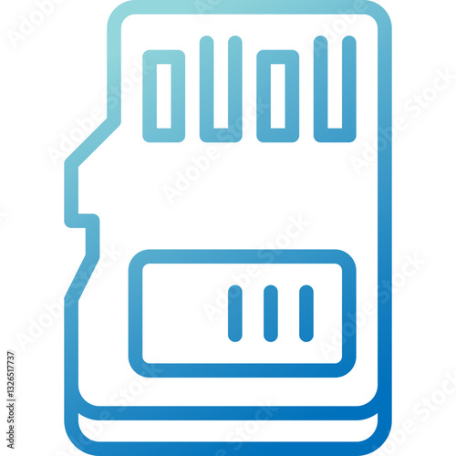 memory card gradient line icon