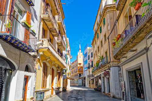 Spain. City views of Sitges,a beautiful town near Barcelona.