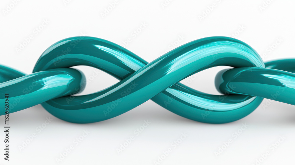smooth, cyan neon ribbon twists elegantly into infinity shape, showcasing glossy finish and vibrant color. This design evokes sense of continuity and fluidity smooth, cyan neon ribbon twists elegantly into infinity shape, showcasing glossy finish and vibrant color. This design evokes sense of continuity and fluidity