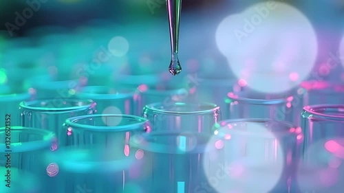 Test Tubes Pipette and Flasks in a Health Industry Lab Chemistry in Action Video Animation
