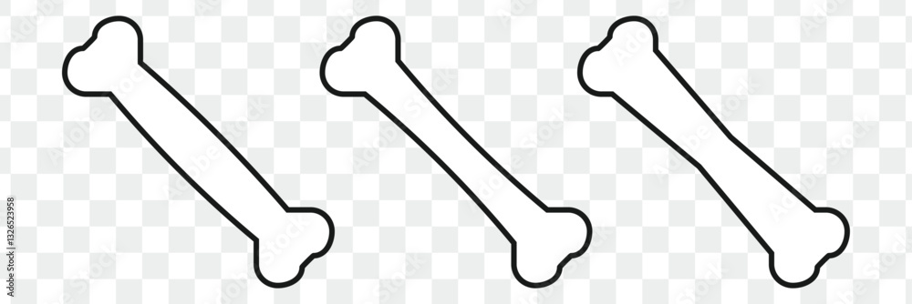 Naklejka premium Bone silhouette, Dog Bone flat vector icon