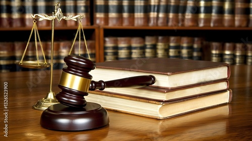 Judges gavel resting on a stack of legal books symbolizing justice law enforcement and courtroom decisions in a professional setting
