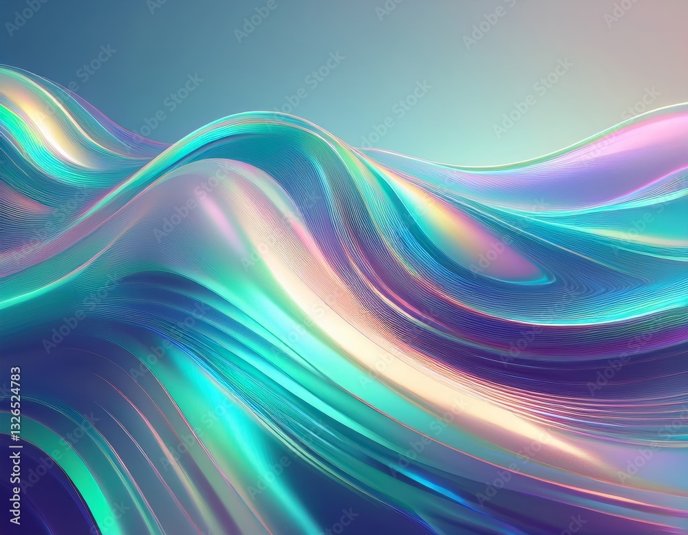 Fototapeta premium Iridescent neon background, holographic abstract soft colors backdrop