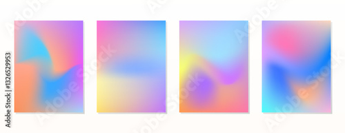 SET SOFT COLOR GRADIENT MESH FLUID BLURRED BACKGORUND DESIGN VECTOR TEMPLATE GOOD FOR POSTER, WALLPAPER, COVER, FRAME, FLYER, SOCIAL MEDIA 